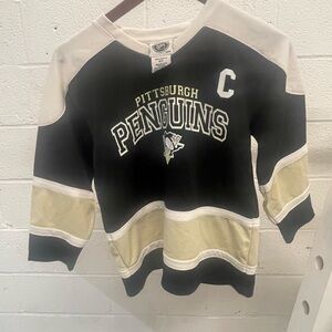NHL Crosby Pittsburgh Penguins Black and White Jersey